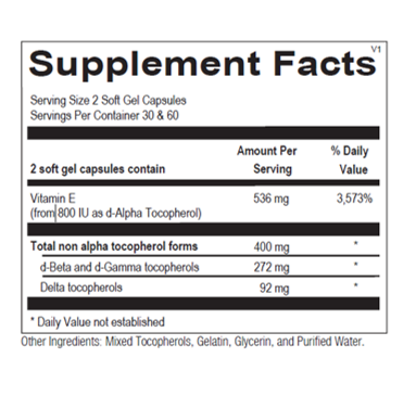 Natural Vitamin E Mixed Tocopherols
