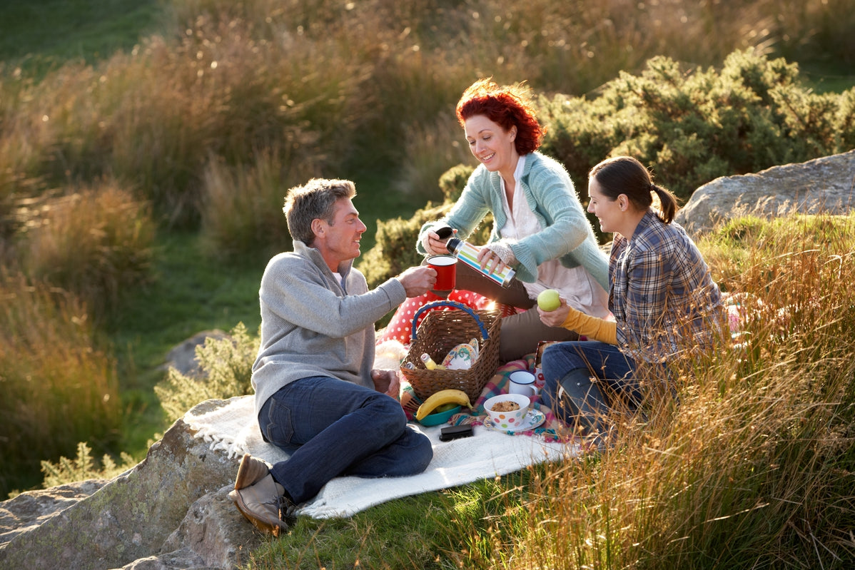 Friends having a picnic together