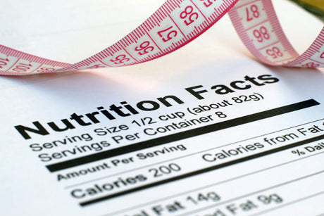 Nutrition facts label and measure tape to illustrate Effects Of Food Labeling On The Consumer