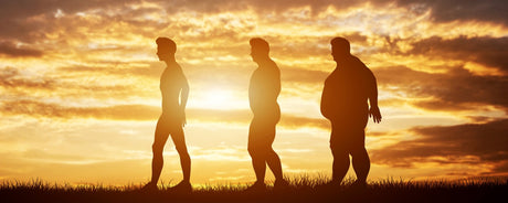 Silhouettes of three men of different body sizes to illustrate How Overweight for Gastric Bypass Do I Need to Be and bariatric surgical procedures